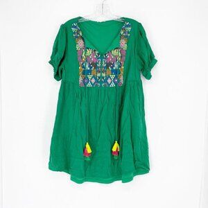 Jodifl Embroidered Split Neck Mini Dress Size Small